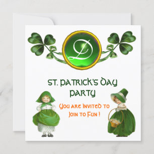 INVITATION FÊTE DE LA SAINT-PATRICK PARTIE VERT ÉMERALDE MONO