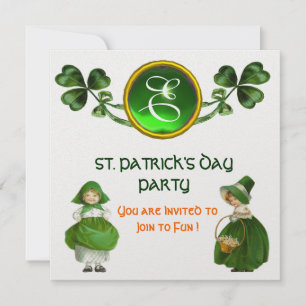 INVITATION FÊTE DE LA SAINT-PATRICK PARTIE VERT ÉMERALDE MONO