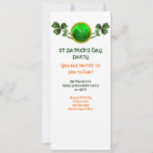 INVITATION FÊTE DE LA SAINT-PATRICK PARTIE VERT MONOGRAMME ÉM (Dos)