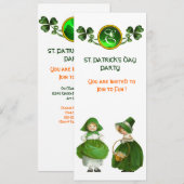 INVITATION FÊTE DE LA SAINT-PATRICK PARTIE VERT MONOGRAMME ÉM (Devant / Derrière)