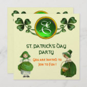 INVITATION FÊTE DE LA SAINT-PATRICK PARTIE VERTE ÉMERALDE MON (Devant / Derrière)