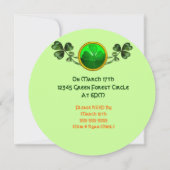 INVITATION FÊTE DE LA SAINT-PATRICK PARTIE VERTE MONOGRAMME É (Dos)
