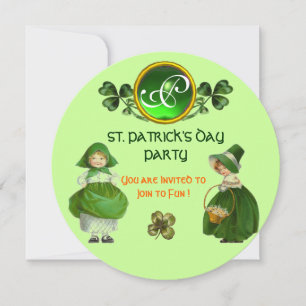 INVITATION FÊTE DE LA SAINT-PATRICK PARTIE VERTE MONOGRAMME É