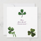 Invitation FÊTE DE LA SAINT-PATRICK shamrock blanc vert (Dos)