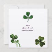Invitation FÊTE DE LA SAINT-PATRICK shamrock champagne (Dos)