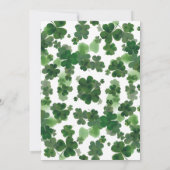 Invitation Fête de la Saint-Patrick Shamrock Vert Élégant (Dos)