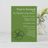 Invitation Fête de la Saint Patrick, Shamrock verte (Debout devant)