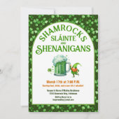 Invitation Fête de la Saint-Patrick Shamrocks Shenanigans (Devant)