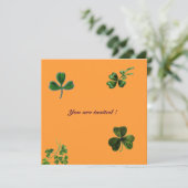 Invitation FÊTE DE LA SAINT PATRICK trèfle,orange,vert (Debout devant)
