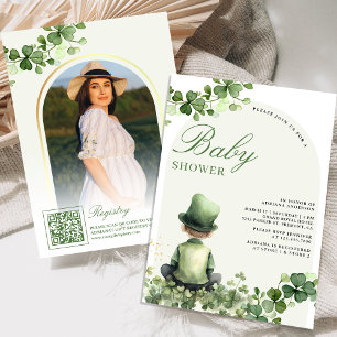 Invitation Fête de la Saint-Patrick Trèfle Petit Homme Baby S