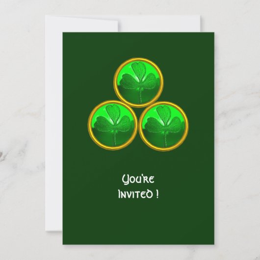 INVITATION FÊTE DE LA SAINT-PATRICK TRÉFLE TRINITÉ (Devant)