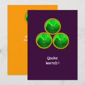 INVITATION FÊTE DE LA SAINT-PATRICK TRÉFLE TRINITÉ (Devant / Derrière)