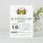 Invitation Fête de la Saint-Patrick Trèfle Vert Élégant (Debout devant)