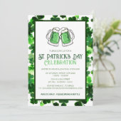 Invitation Fête de la Saint-Patrick Trèfle Vert Élégant (Debout devant)