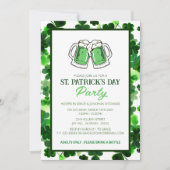 Invitation Fête de la Saint-Patrick Trèfle Vert Élégant (Devant)