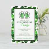 Invitation Fête de la Saint-Patrick Trèfle Vert Élégant (Debout devant)