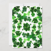 Invitation Fête de la Saint-Patrick Trèfle Vert Élégant (Dos)