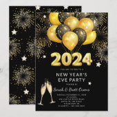 Invitation Fête de la Saint Sylvestre 2023 Ballons d'or Firew (Devant / Derrière)