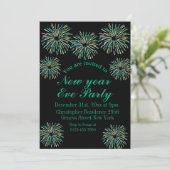 Invitation Fête de la Saint-Sylvestre noire moderne et scinti (Debout devant)