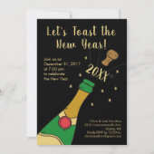 Invitation Fête de la Saint-Sylvestre Toast de Champagne à ma (Devant)