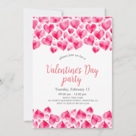Invitation Fête de la Saint-Valentin (Devant)