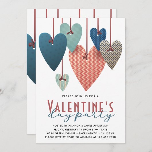 Invitation Fête de la Saint Valentin (Devant / Derrière)