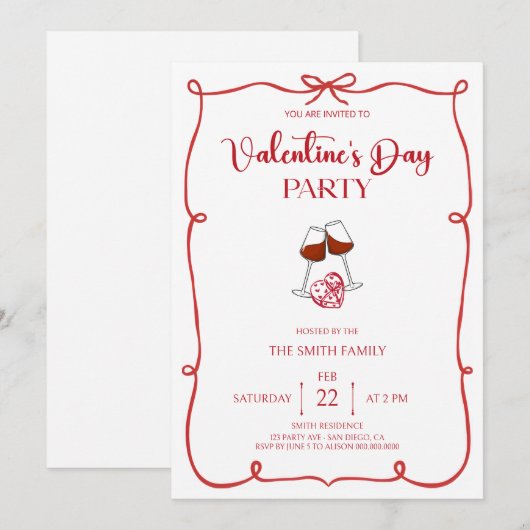 Invitation Fête de la Saint-Valentin (Devant / Derrière)