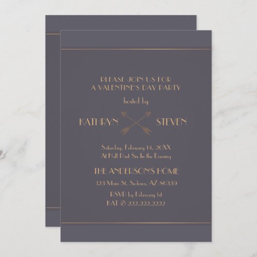 Invitation Fête de la Saint-Valentin (Devant / Derrière)