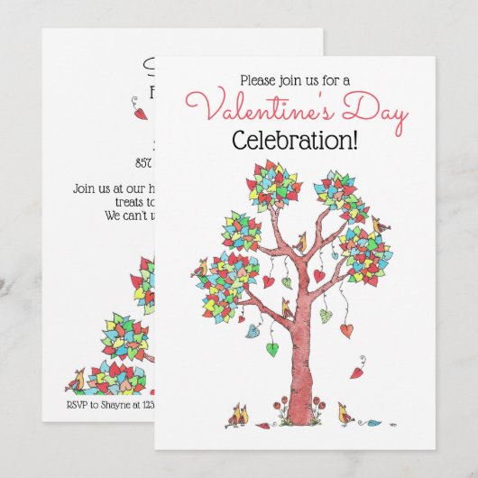 Invitation Fête de la Saint-Valentin (Devant / Derrière)