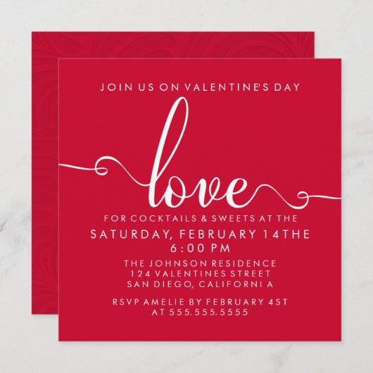 Invitation Fête de la Saint Valentin (Devant / Derrière)