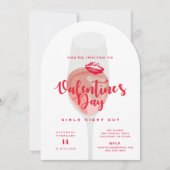 Invitation Fête de la Saint-Valentin Aquarelle rose Rosé (Devant)