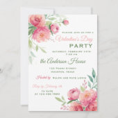 Invitation Fête de la Saint-Valentin aux fleurs de pivoines (Devant)