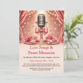 Invitation Fête de la Saint-Valentin avec des notes d'amour e (Debout devant)