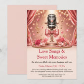 Invitation Fête de la Saint-Valentin avec des notes d'amour e (Devant / Derrière)
