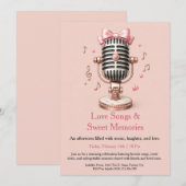 Invitation Fête de la Saint-Valentin avec des notes d'amour e (Devant / Derrière)