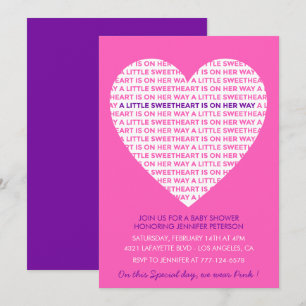 Invitation Fête de la Saint-Valentin Baby Shower Rose petit c