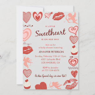 Invitation Fête de la Saint-Valentin Baby Shower un petit amo
