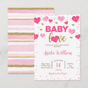 Invitation Fête de la Saint-Valentin Bébé Amour Baby Shower