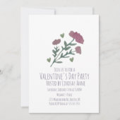 Invitation Fête de la Saint-Valentin Cœur de fleurs aquarelle (Devant)