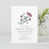 Invitation Fête de la Saint-Valentin Cœur de fleurs aquarelle (Debout devant)