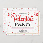 Invitation Fête de la Saint-Valentin Cœurs Rouge (Devant / Derrière)