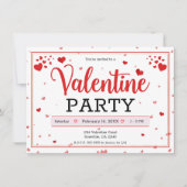 Invitation Fête de la Saint-Valentin Cœurs Rouge (Devant)