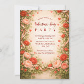 Invitation Fête de la Saint-Valentin dans un jardin de roses (Devant)