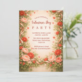 Invitation Fête de la Saint-Valentin dans un jardin de roses (Debout devant)