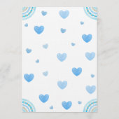 Invitation Fête de la Saint-Valentin Douceur Bleue Bébé Fille (Dos)
