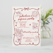 Invitation Fête de la Saint-Valentin en pyjama (Debout devant)