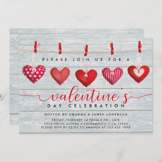 Invitation Fête de la Saint-Valentin en Russie (Devant / Derrière)