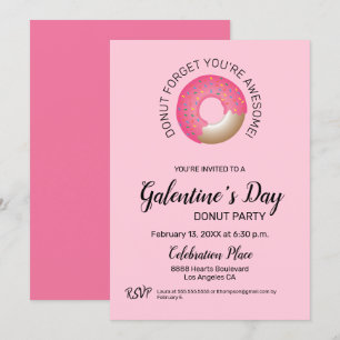 Invitation Fête de la Saint-Valentin Fête des beignes Rose Fi
