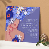 Invitation Fête de la Saint Valentin Fille moderne Floral