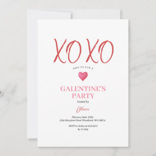 Invitation Fête de la Saint-Valentin Galentine rose XOXO